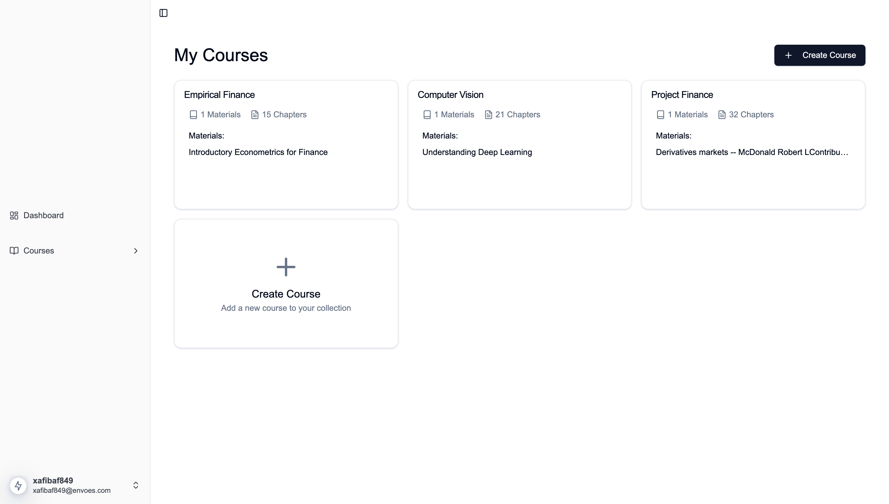 Course interface demo